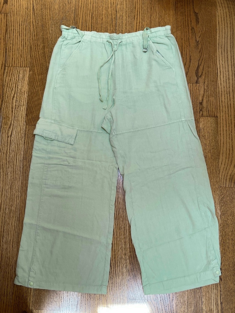 Pilcro Wide-leg Linen Cargo Pants Size XL